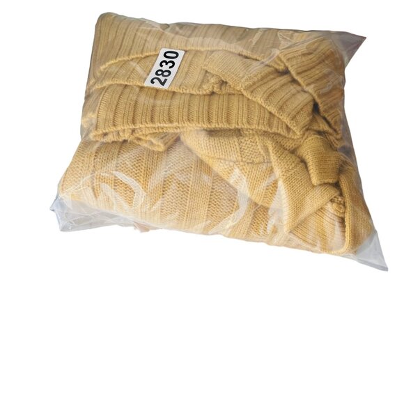 Merokeety Womens Cable Knit Button-Up Cardigan Sweater With Pockets Yellow - Picture 6 of 6